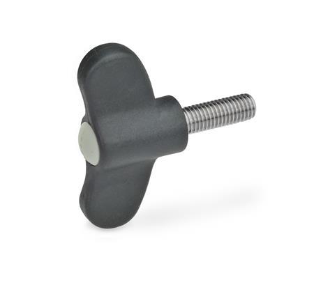 Otto Ganter Wing Screw Threaded Bolt Stainless Steel, GN 633.1